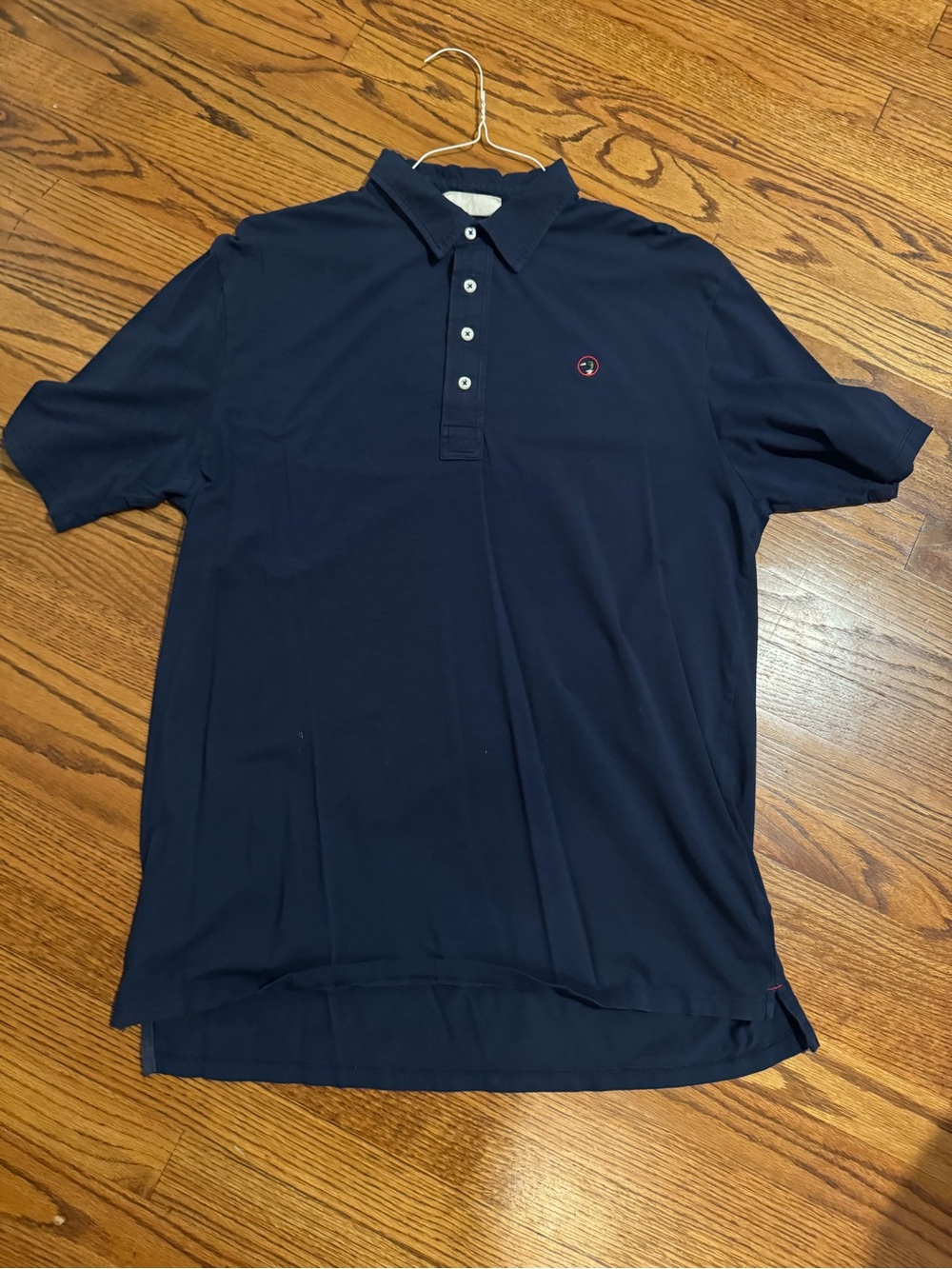 Duck Head Navy Short-Sleeve Polo with Subtle Chest Emblem